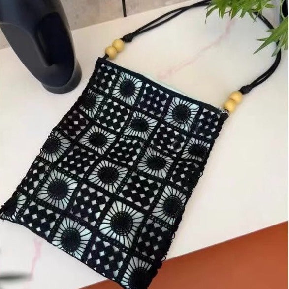 Retro Knitted Wool Shoulder Bag for Women