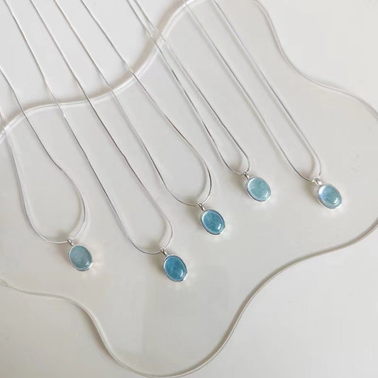 Best Hypoallergenic Jewelry Aquamarine Necklace for Sensitive Skin