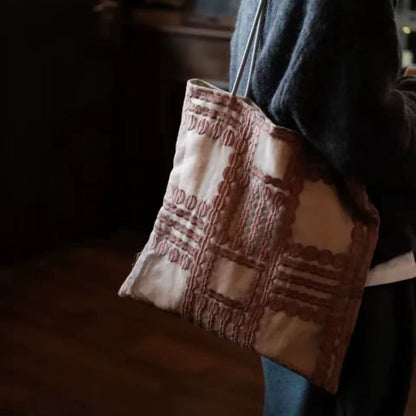 Retro Geometric Lace Handbag Shoulder Bag for Women