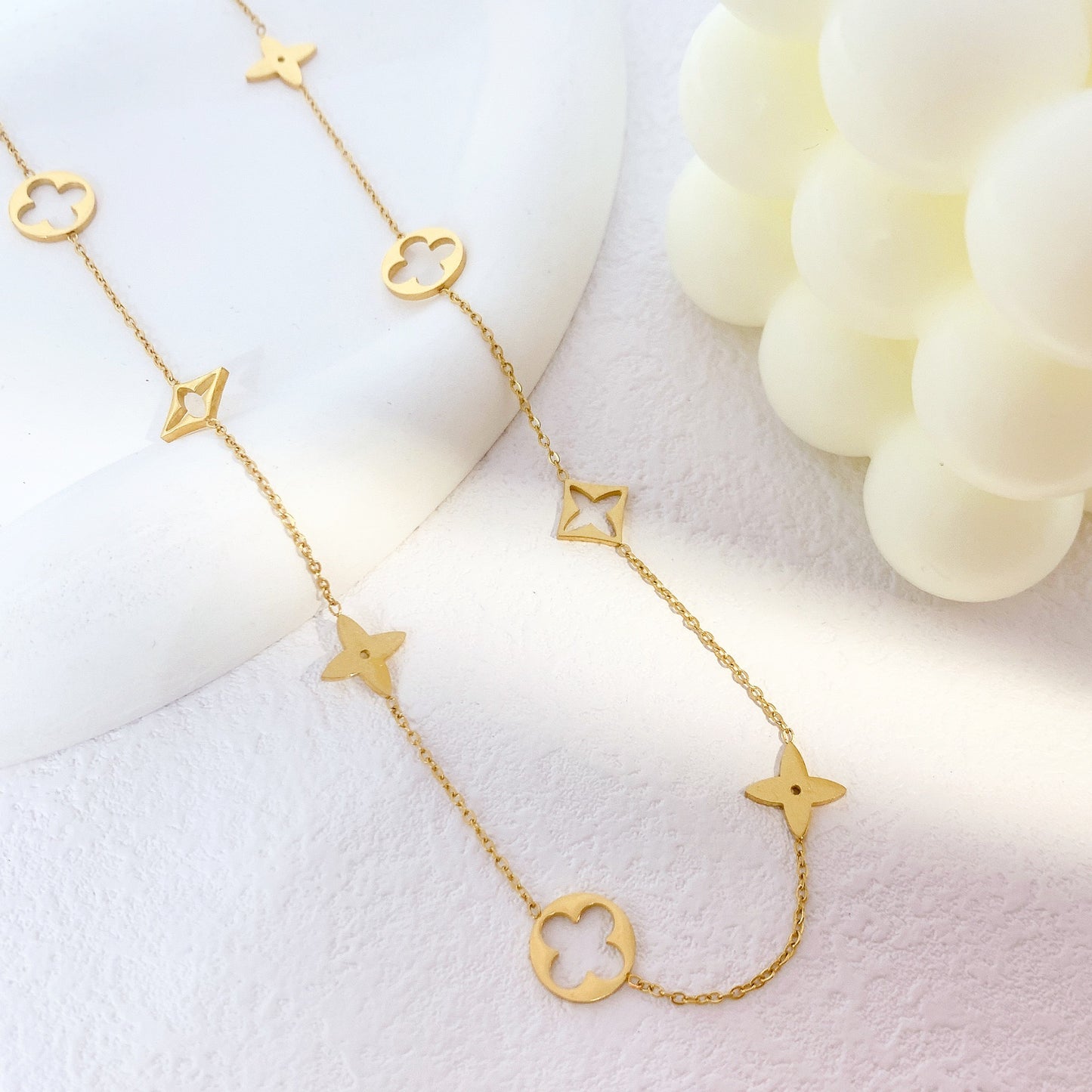 Stainless Steel Four-leaf Clover Gold Bracelet