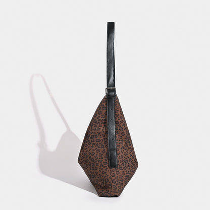 Large Capacity Retro Print Leopard Shoulder Bag for Women