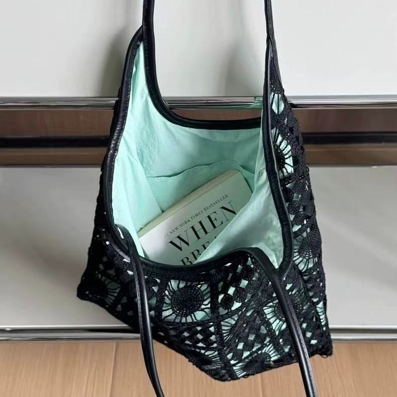 Retro Knitted Wool Shoulder Bag for Women