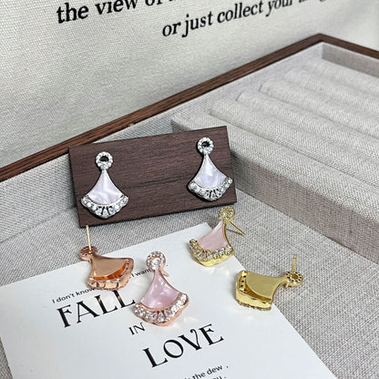 A Pair Fan Shape Earrings for Sensitive Skin