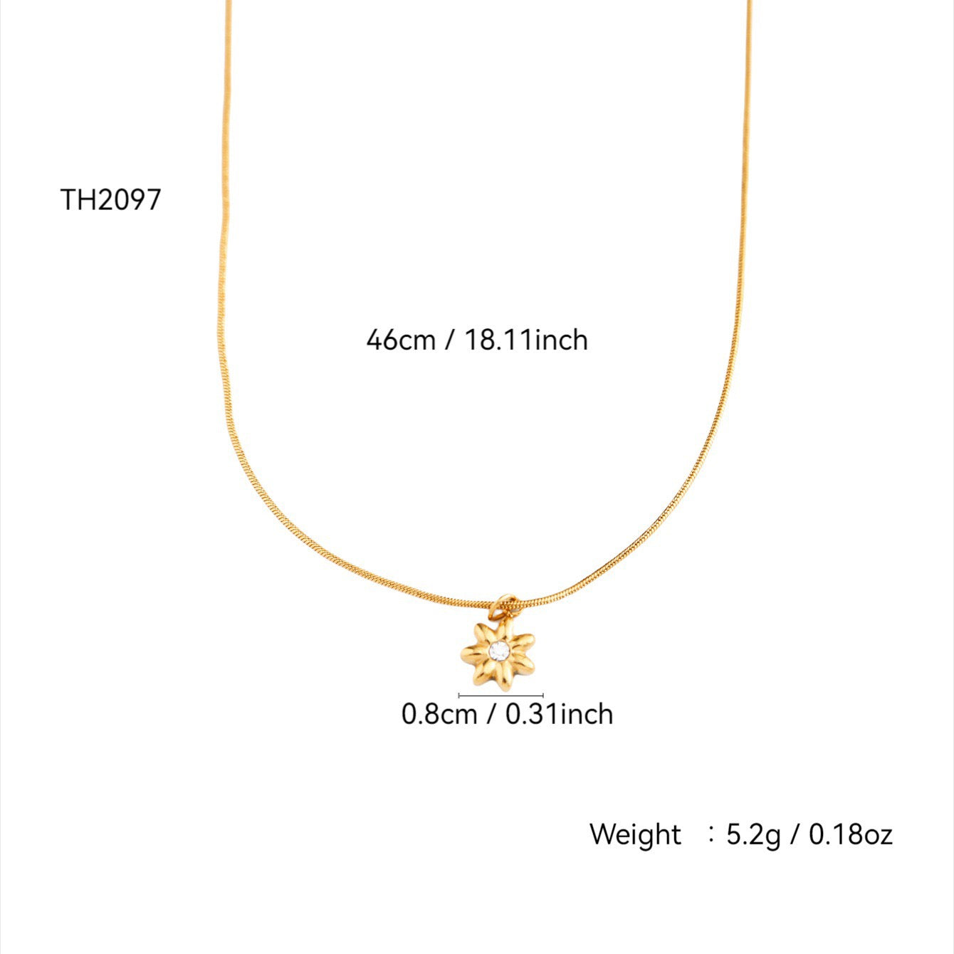 18k Gold Sunflower Necklace