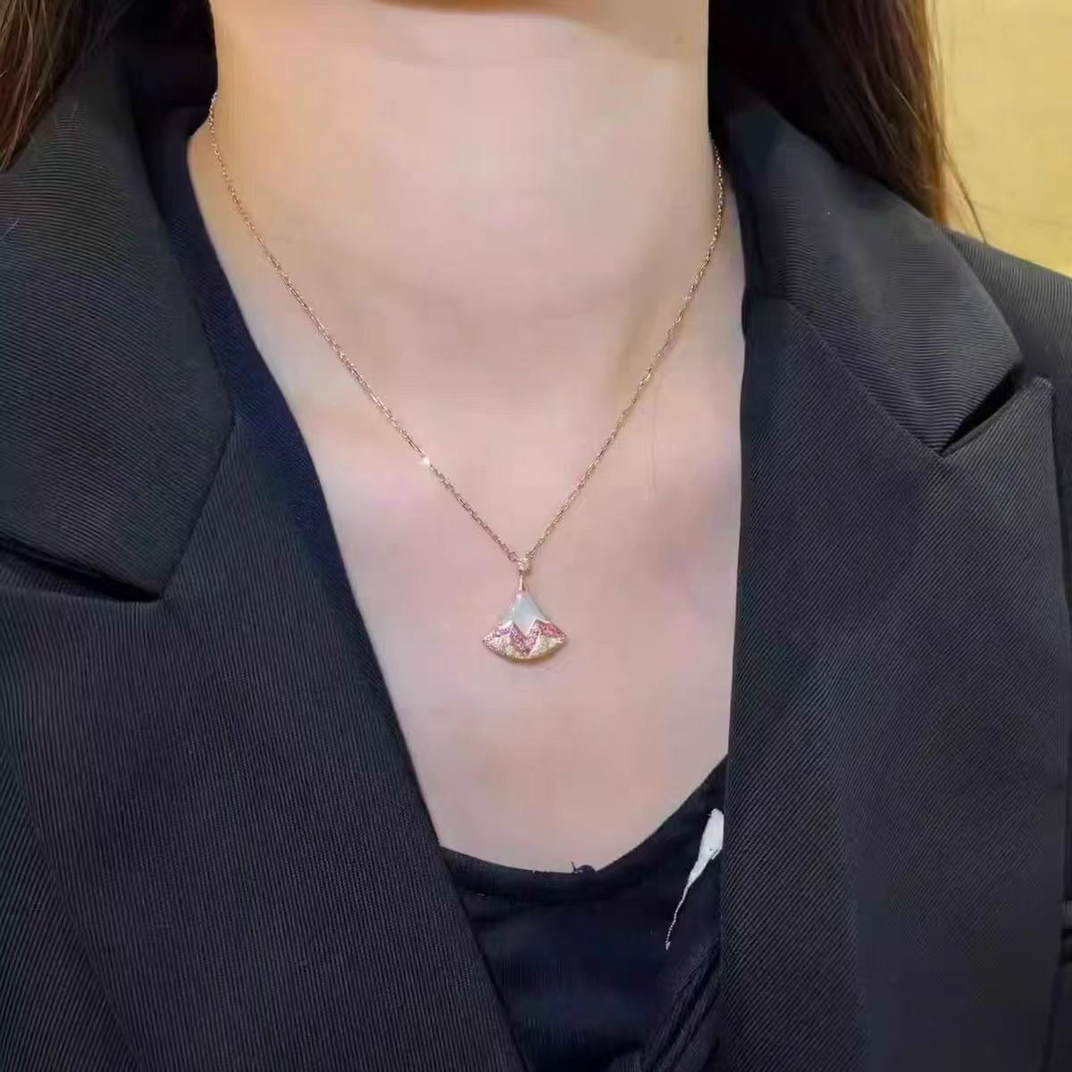 Fan Shape Necklace for Sensitive Skin