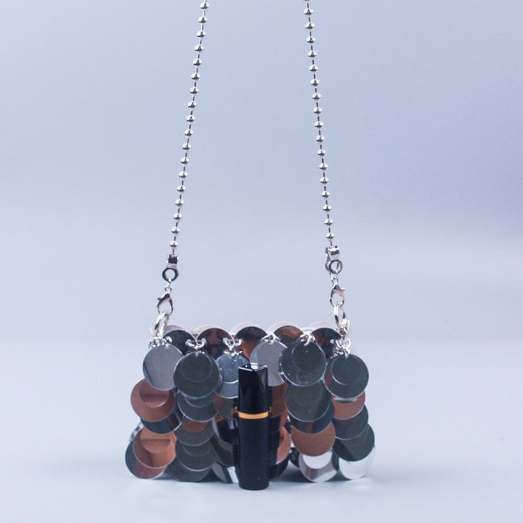 Mini Handmade Woven Sequined Phone Bag Shoulder Bag Women's Bag