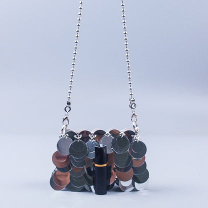 Mini Handmade Woven Sequined Phone Bag Shoulder Bag Women's Bag