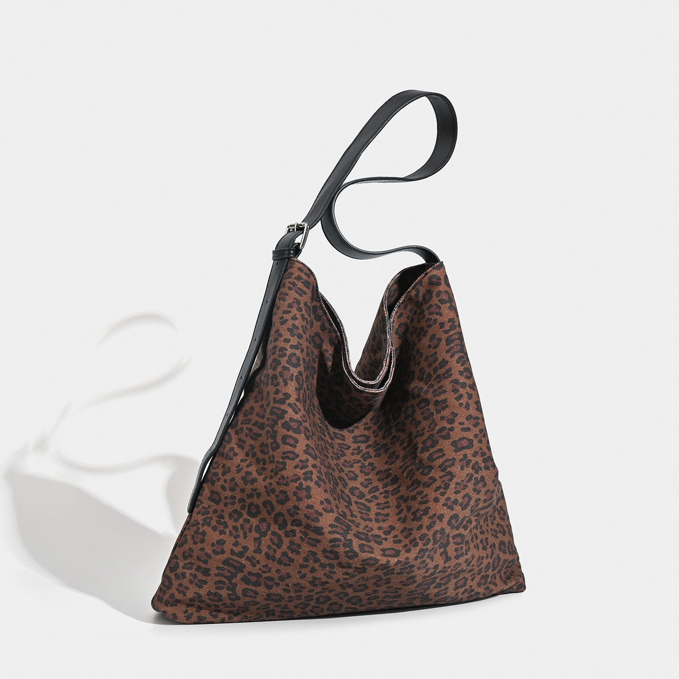 Large Capacity Retro Print Leopard Shoulder Bag for Women