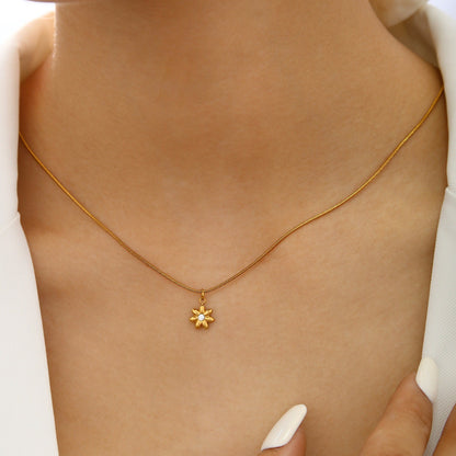 18k Gold Sunflower Necklace