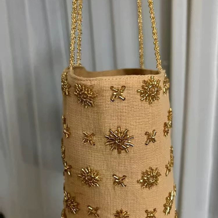 Vintage Handmade Beaded Embroidery Shoulder Bag for Women