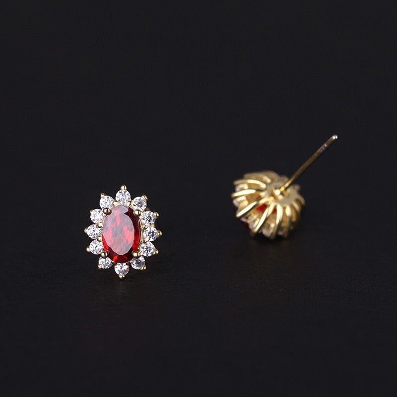 Natural Gemstone Red Earings for Sensitive Skin