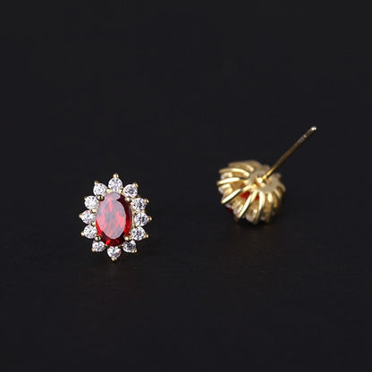 Natural Gemstone Red Earings for Sensitive Skin