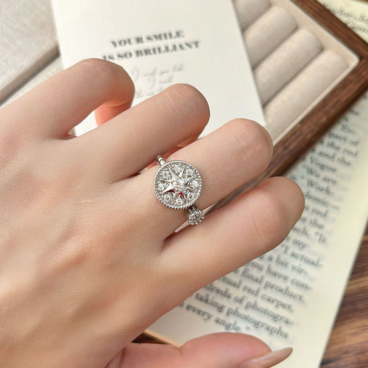 Adjustable Compass Ring for Sensitive Skin