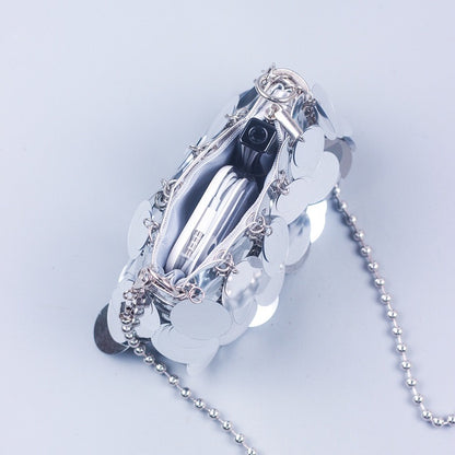 Mini Handmade Woven Sequined Phone Bag Shoulder Bag Women's Bag