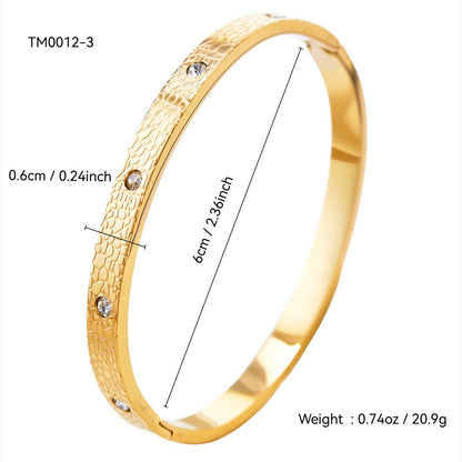 3pcs Stainless Steel Fashion Zircon Bracelet