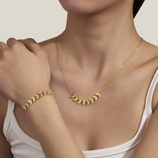 18k Wheat Ear Bracelet Necklace