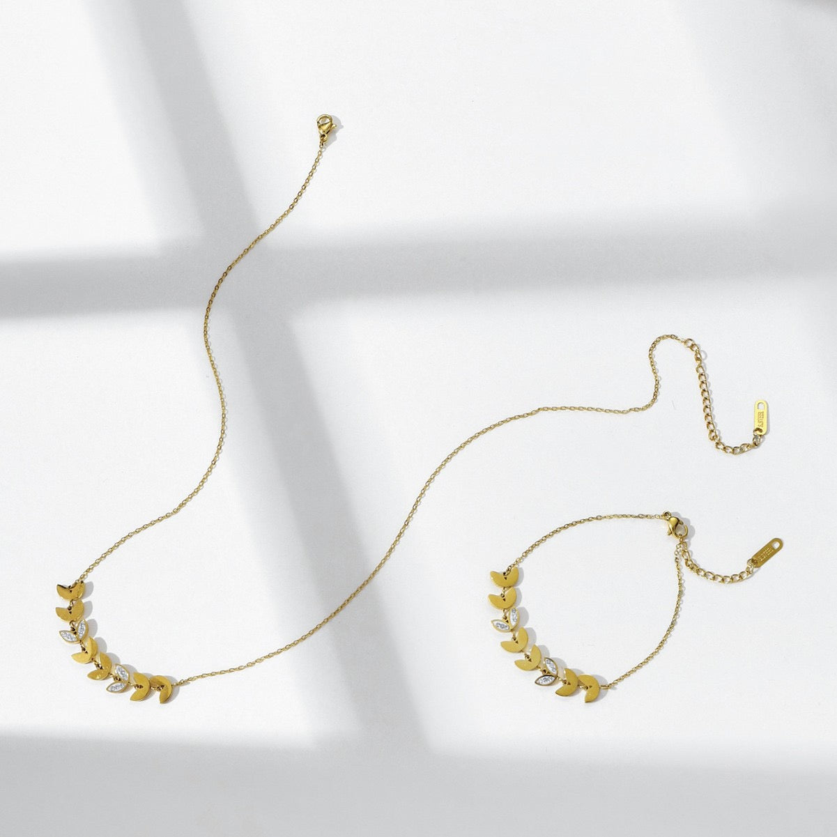 18k Wheat Ear Bracelet Necklace