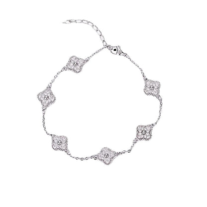 Fashionable Floral Design Silver Gold Bracelet