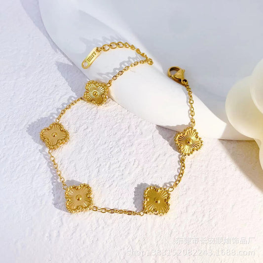 Stainless Steel Four-leaf Clover Bracelet