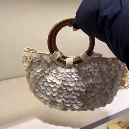 Vintage Handmade Natural Shell Shoulder Bag/Women's Bag