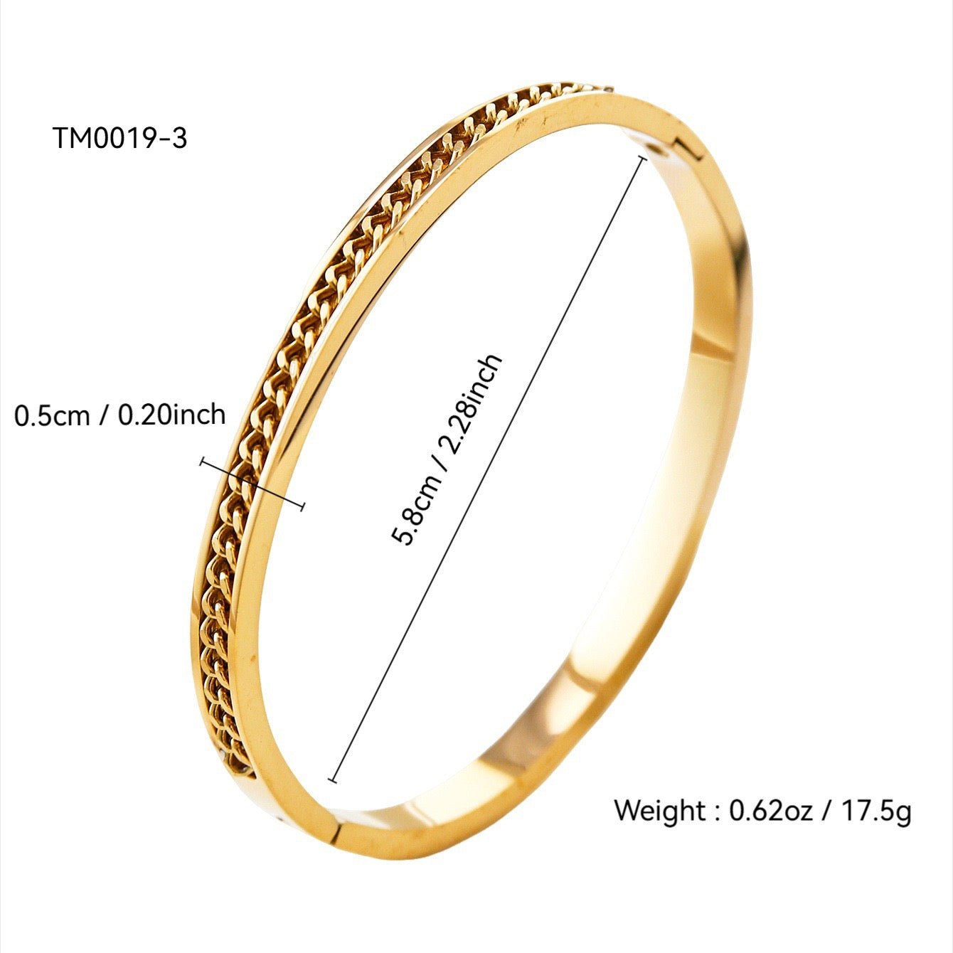 3pcs Stainless Steel Fashion Zircon Bracelet