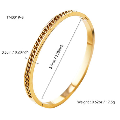 3pcs Stainless Steel Fashion Zircon Bracelet
