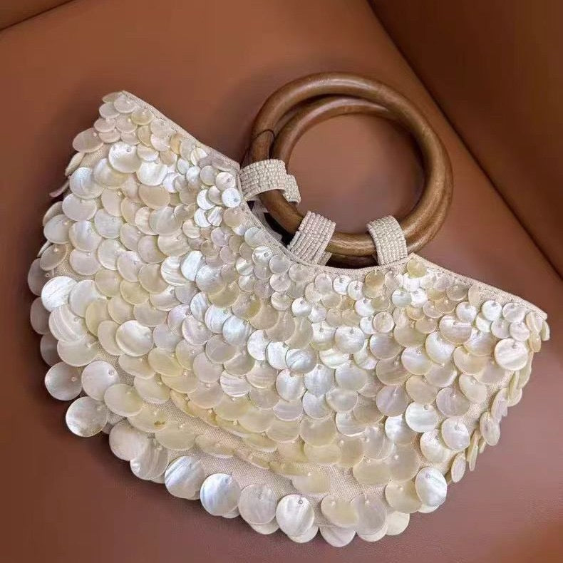 Vintage Handmade Natural Shell Shoulder Bag/Women's Bag
