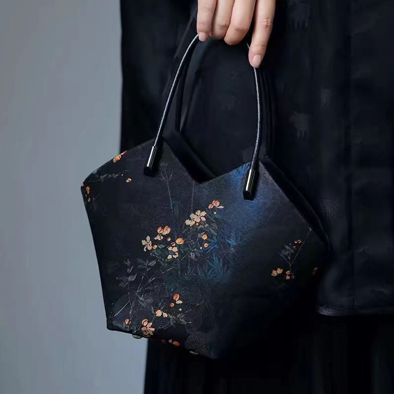 Retro Jacquard Basket Bag Shoulder Bag Women's Bag