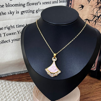 Fan Shape Necklace & Earrings for Sensitive Skin