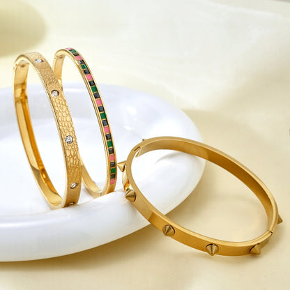 3pcs Stainless Steel Fashion Zircon Bracelet