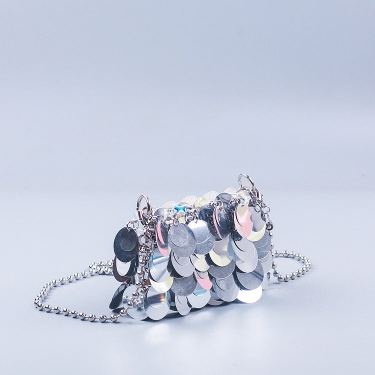 Mini Handmade Woven Sequined Phone Bag Shoulder Bag Women's Bag