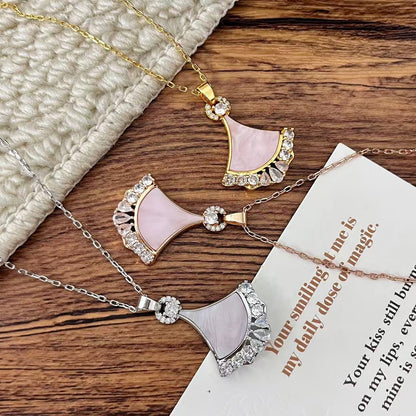 Fan Shape Necklace & Earrings for Sensitive Skin