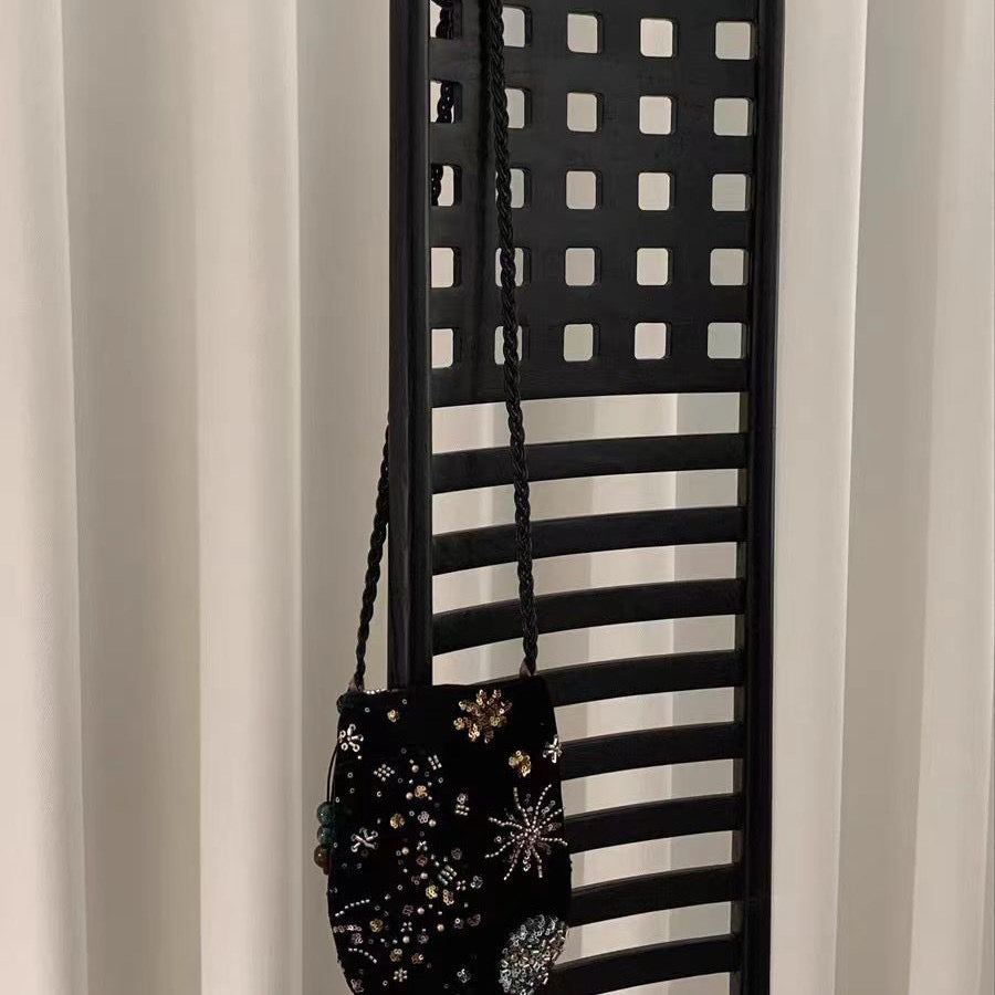 Vintage Handmade Beaded Embroidery Shoulder Bag for Women