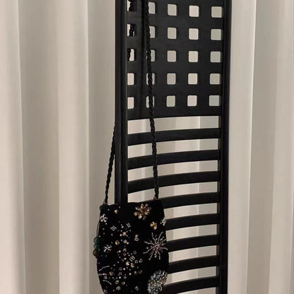 Vintage Handmade Beaded Embroidery Shoulder Bag for Women