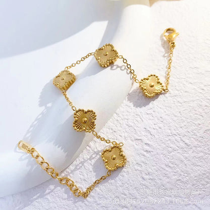 Stainless Steel Four-leaf Clover Bracelet