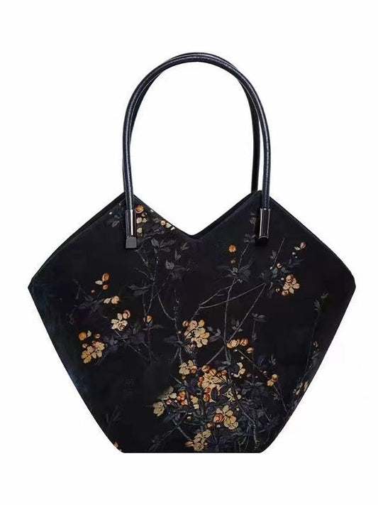 Retro Jacquard Basket Bag Shoulder Bag Women's Bag