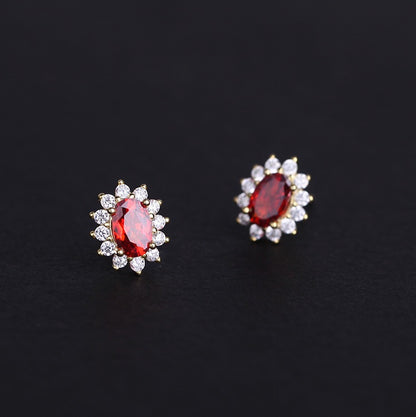 Natural Gemstone Red Earings for Sensitive Skin