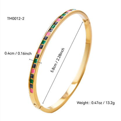 3pcs Stainless Steel Fashion Zircon Bracelet