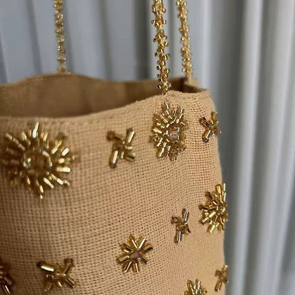 Vintage Handmade Beaded Embroidery Shoulder Bag for Women