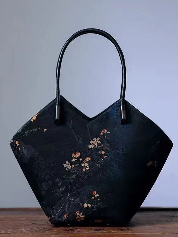 Retro Jacquard Basket Bag Shoulder Bag Women's Bag