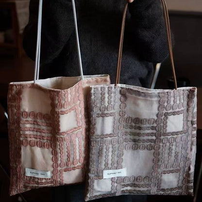 Retro Geometric Lace Handbag Shoulder Bag for Women