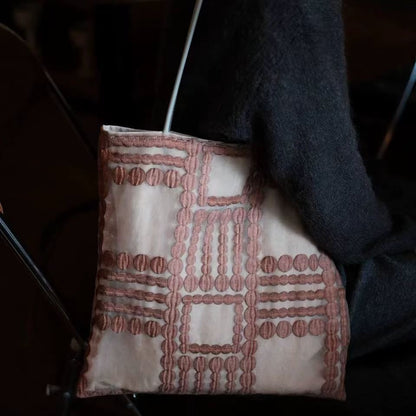 Retro Geometric Lace Handbag Shoulder Bag for Women