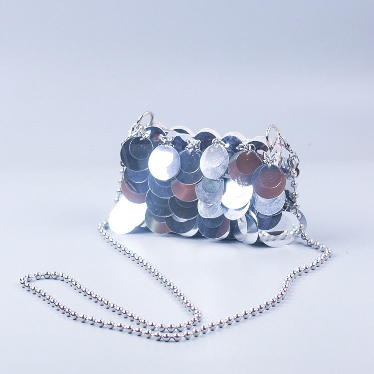 Mini Handmade Woven Sequined Phone Bag Shoulder Bag Women's Bag