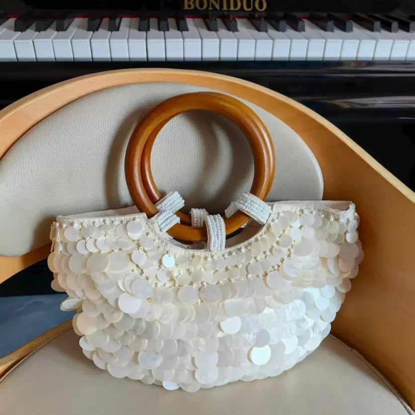 Vintage Handmade Natural Shell Shoulder Bag/Women's Bag