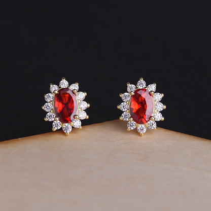 Natural Gemstone Red Earings for Sensitive Skin