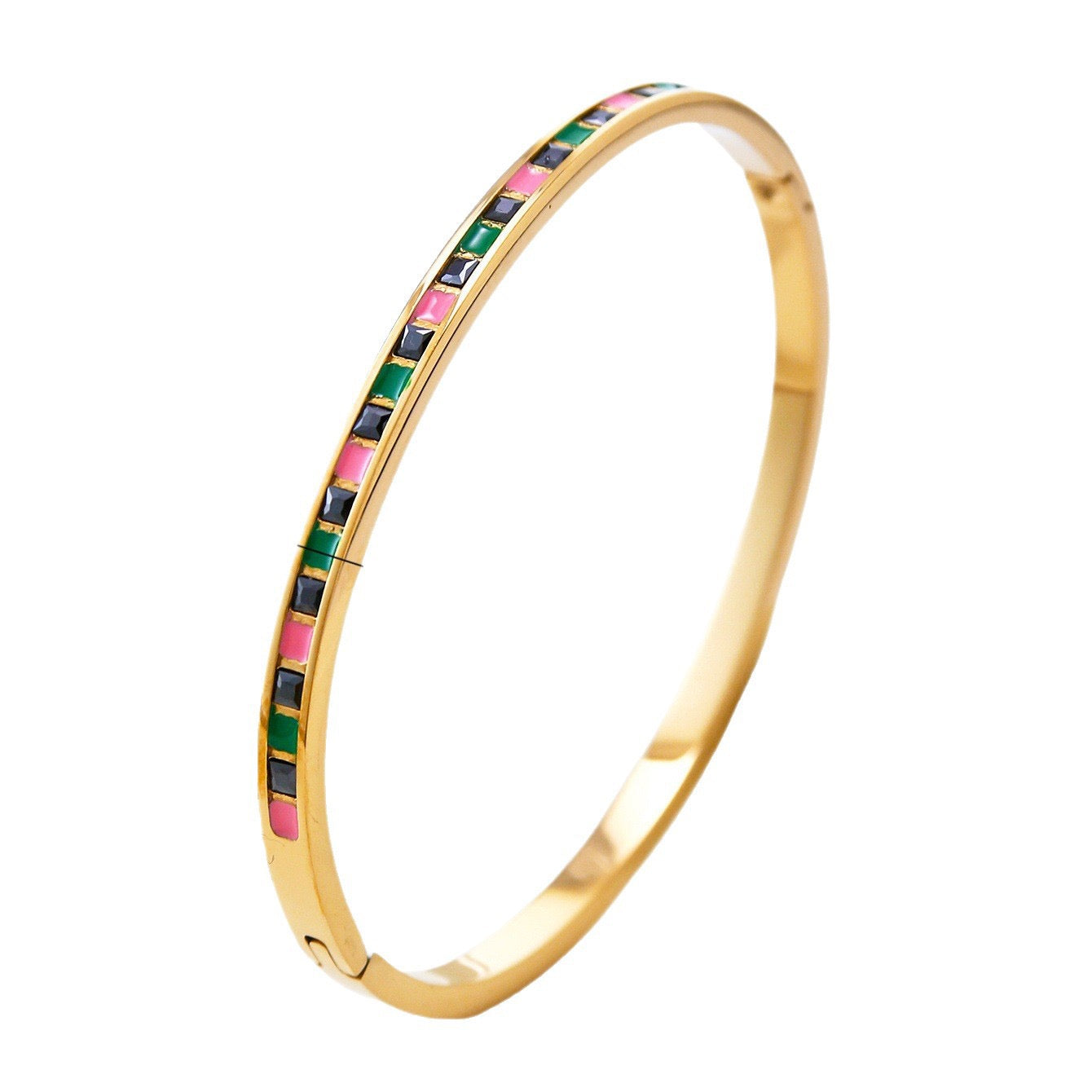 3pcs Stainless Steel Fashion Zircon Bracelet