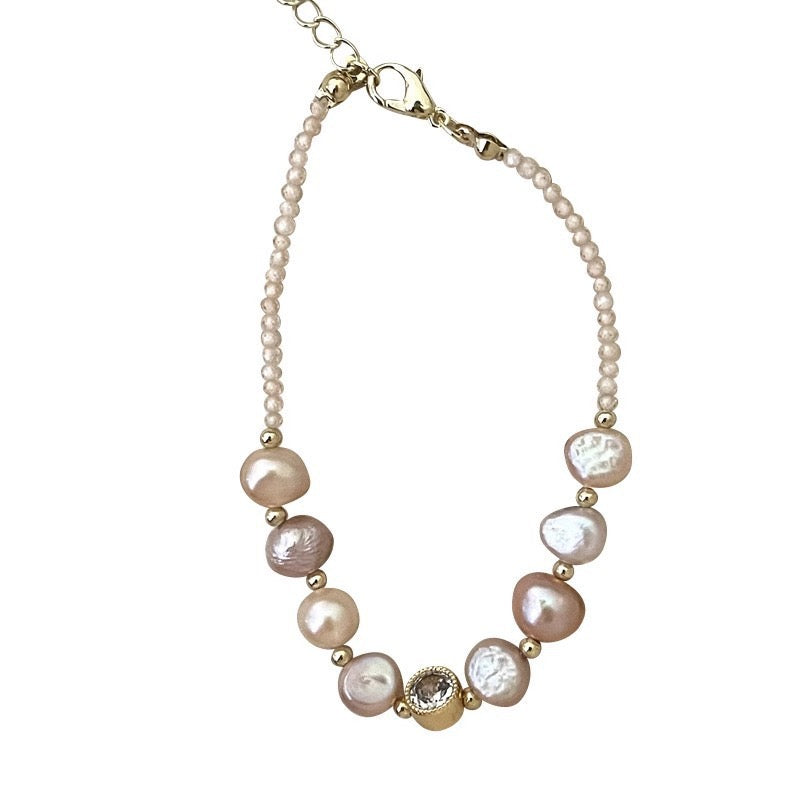Irregular Zircon Pearl Bracelet