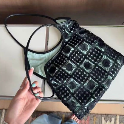 Retro Knitted Wool Shoulder Bag for Women