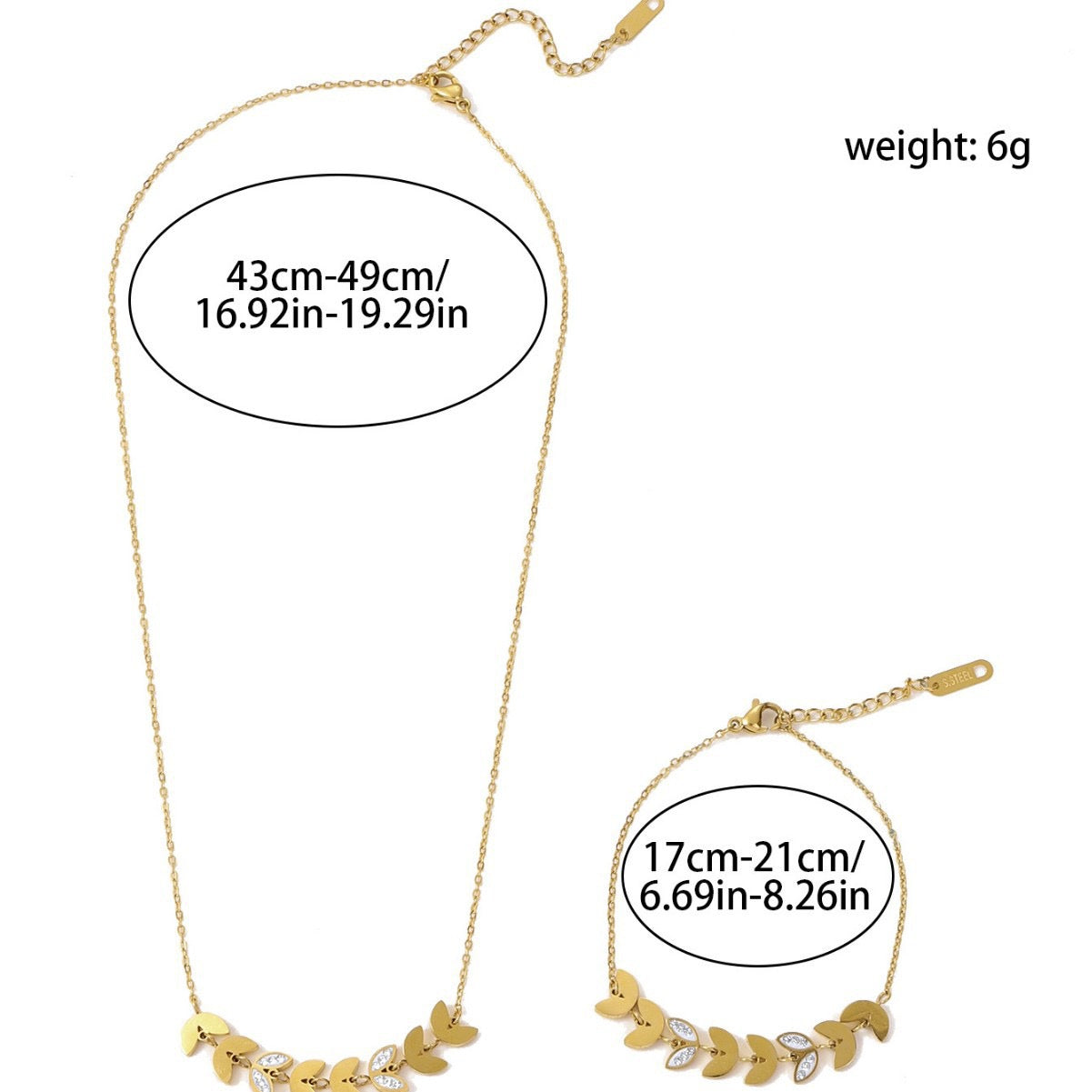 18k Wheat Ear Bracelet Necklace