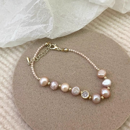 Irregular Zircon Pearl Bracelet